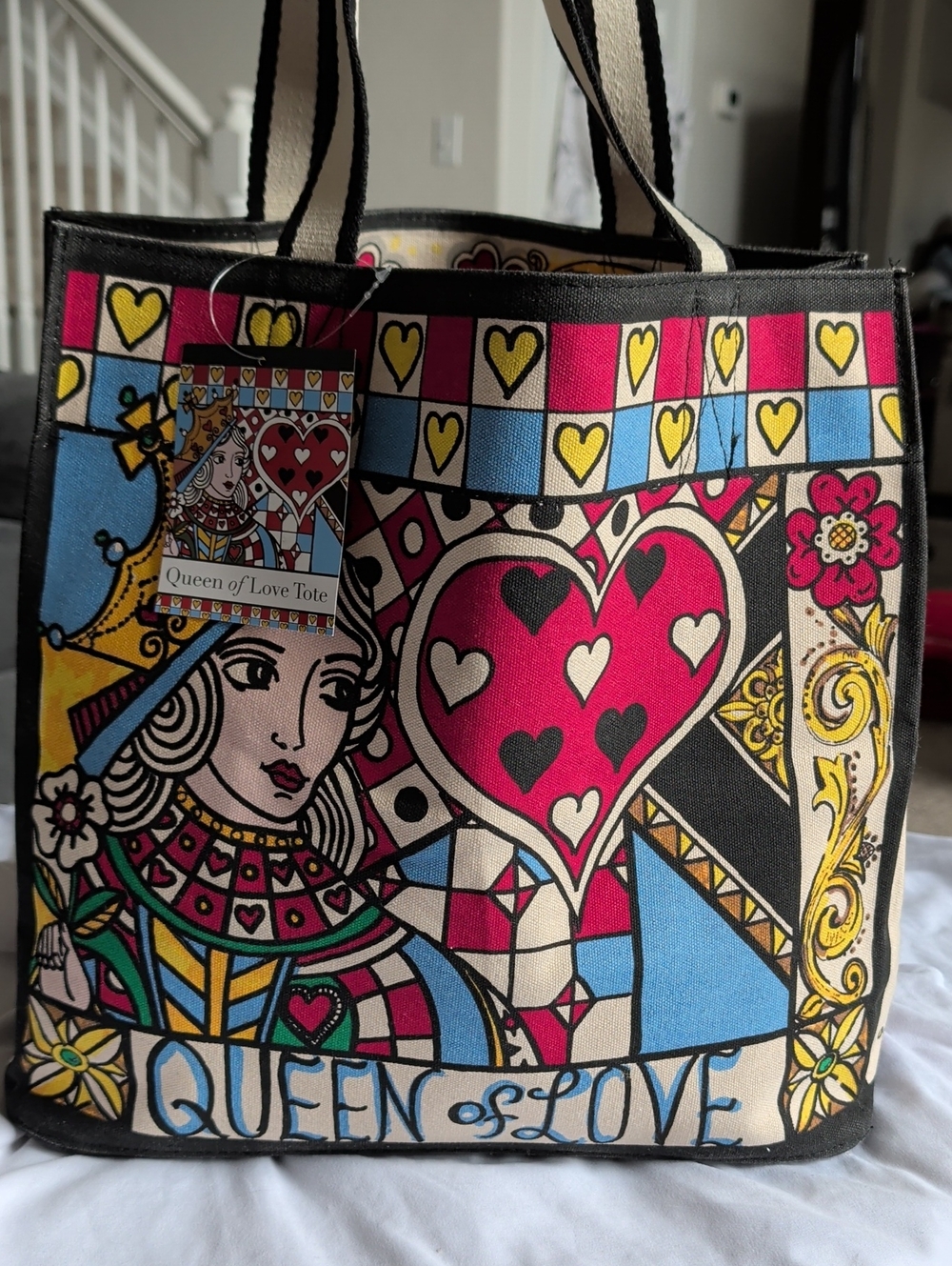 Brighton Queen of Love Tote - Pink, Blue, Yellow, Cream
